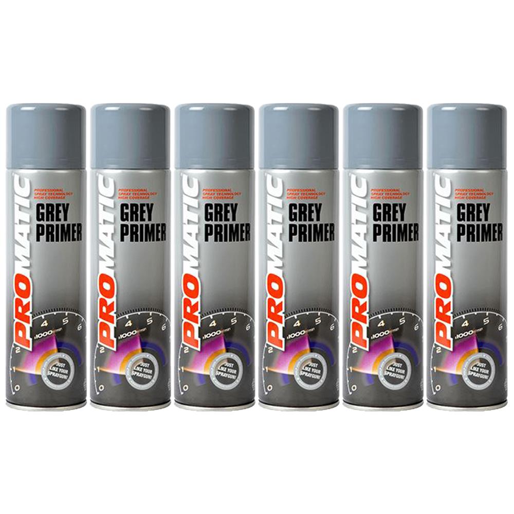 6X Promatic Grey Primer Spray 500ml