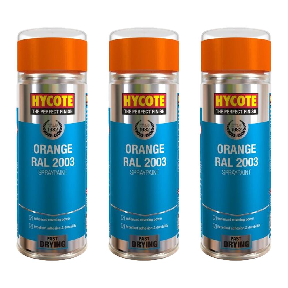 3X Hycote Orange Spray Paint 400ml