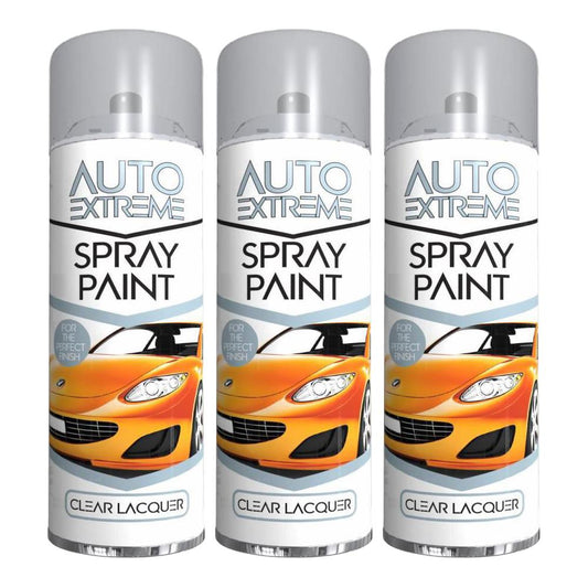 3X Auto Spray Clear Lacquer Spray Paint 250ml