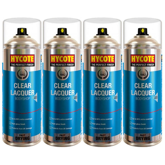 4X Hycote Bodyshop Clear Lacquer Spray Paint 400ml