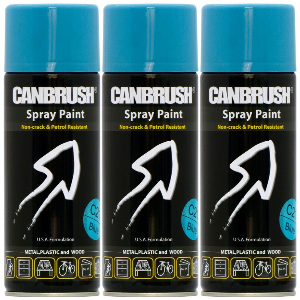 3X Canbrush C21 Blue Spray Paint 400ml