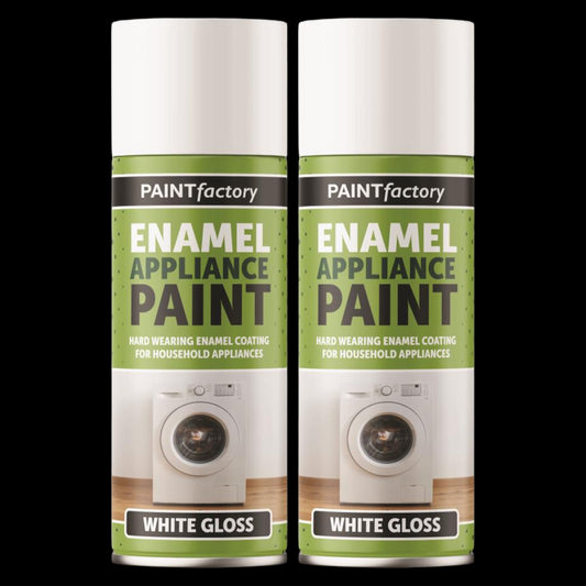 2X White Gloss Enamel Appliance Spray Paint 400ml