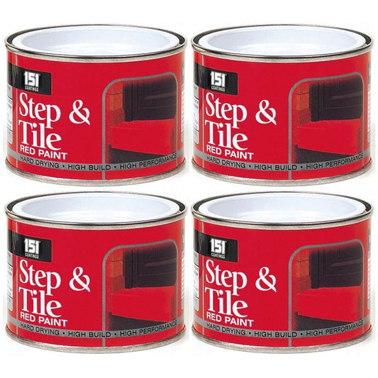 4X Step & Tile Red Paint Tin 180ml