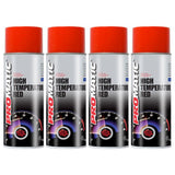 4X Promatic Red High Temperature Spray Paint 400ml