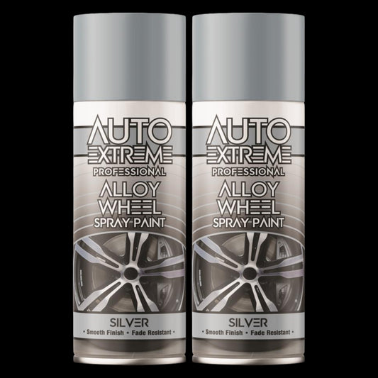 2X Auto Extreme Alloy Wheel Spray Paint Silver 400ml