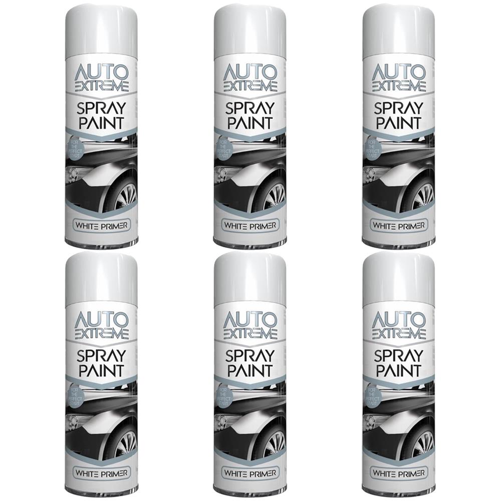 6X White Primer Auto Spray Paint 250ml