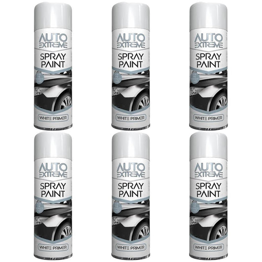 6X White Primer Auto Spray Paint 250ml