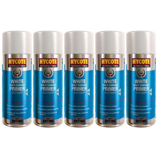 5X Hycote Bodyshop High Build White Spray Paint 400ml