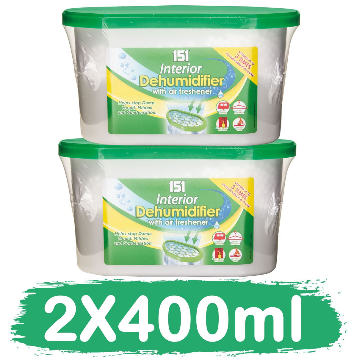 2X Interior Dehumidifier 400ml