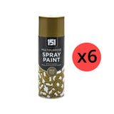 6X Paint Factory Gold Metallic Spray Paint 400ml