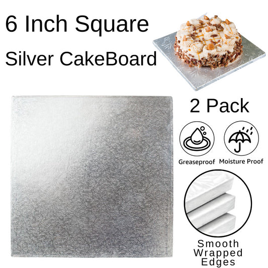 2 Board - 6" Square Silver Double Thick Cards