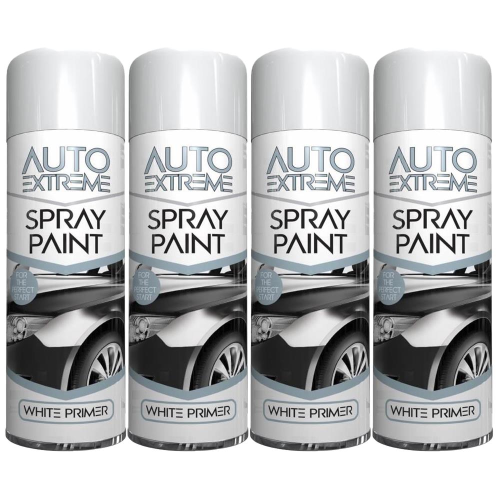 4X Auto Spray White Primer 250ml