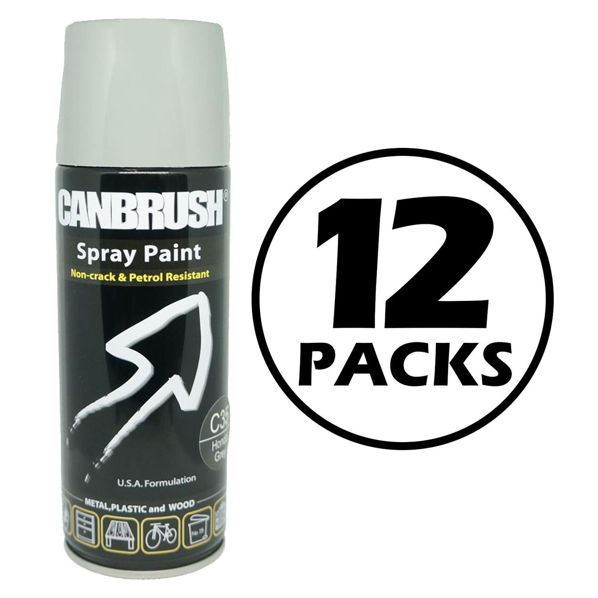 12X Canbrush C35 Honda Grey Spray Paint 400ml