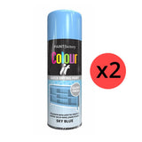 2X Paint Factory Sky Blue Gloss Spray Paint 400ml