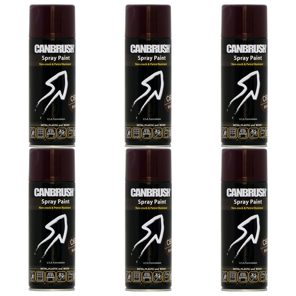 6X Canbrush C60 Brown Spray Paint 400ml