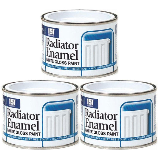 3X Radiator Enamel White Paint Tin 180ml