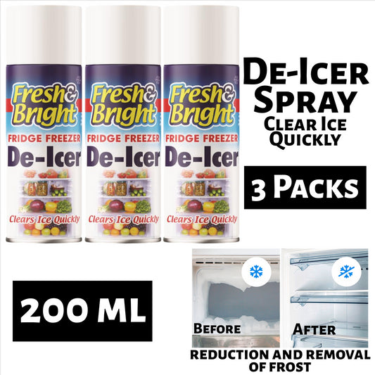 3X Fridge Freezer De Icer Spray 200ml