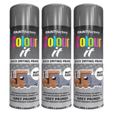 3X Paint Factory Grey Primer Spray 250ml