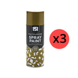 3X Paint Factory Gold Metallic Spray Paint 400ml