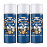 3X Hammerite Smooth Silver Spray Paint 400ml