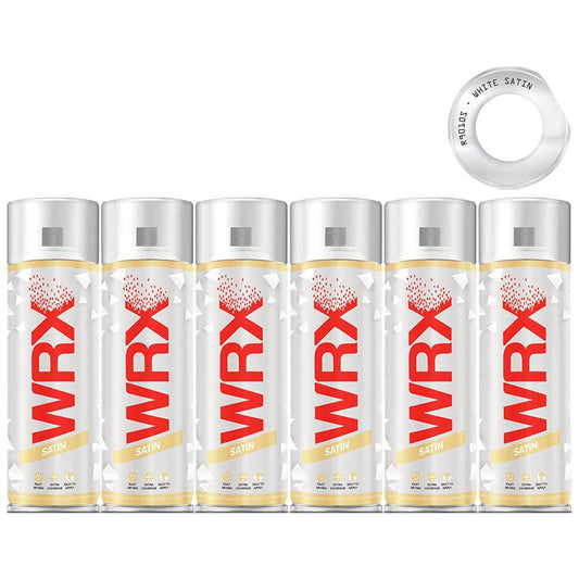 6X WRX Satin White Spray Paint 400ml